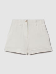 Reiss White Demi Linen Garment Dyed Shorts - Image 2 of 5