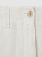 Reiss White Demi Linen Garment Dyed Shorts - Image 5 of 5