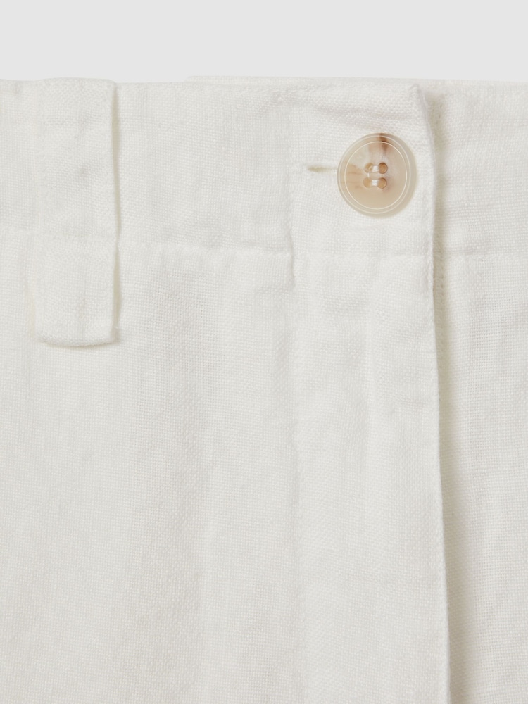 Reiss White Demi Linen Garment Dyed Shorts - Image 5 of 5