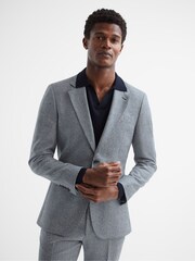 Reiss Blue Rogan Single Breasted Wool Slim Fit Blazer - Image 1 of 7