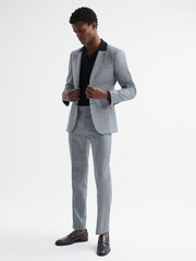 Reiss Blue Rogan Single Breasted Wool Slim Fit Blazer - Image 3 of 7