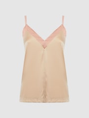 Reiss Pink/Nude Payton Silk Blend Colourblock Vest - Image 8 of 10