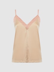 Reiss Pink/Nude Payton Silk Blend Colourblock Vest - Image 2 of 6