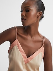 Reiss Pink/Nude Payton Silk Blend Colourblock Vest - Image 4 of 6