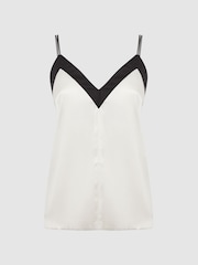 Reiss Ivory/Black Payton Silk Blend Colourblock Vest - Image 2 of 7