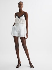 Reiss Ivory/Black Payton Silk Blend Colourblock Vest - Image 3 of 7