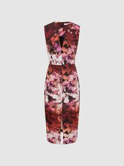 Reiss Berry Vega Floral Printed Bodycon Midi Dress - Image 2 of 6