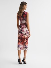 Reiss Berry Vega Floral Printed Bodycon Midi Dress - Image 5 of 6