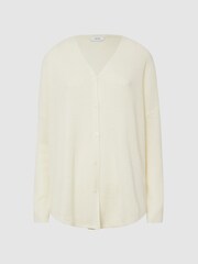 Reiss Cream Penny Linen Wool Cardigan - Image 2 of 5