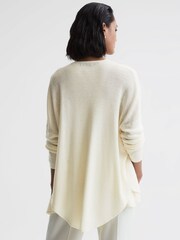 Reiss Cream Penny Linen Wool Cardigan - Image 5 of 5