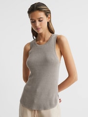 Pilzbraun - Reiss Piper Strick-Trägertop aus Leinen - Bild 4 von 7