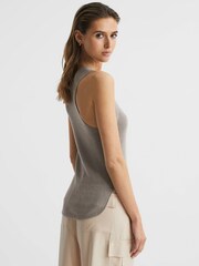 Pilzbraun - Reiss Piper Strick-Trägertop aus Leinen - Bild 5 von 7