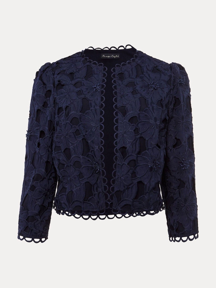 Phase Eight Blue Zita Lace Jacket - Image 6 of 6