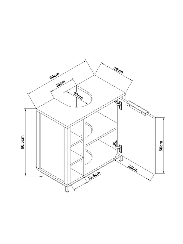 Grey Bronx Free Standing Under Sink Storage Unit - Image 8 of 8
