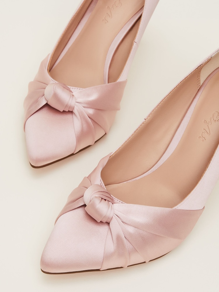 Phase Eight Pink Satin Knot Front Court Shoes - Image 5 of 6