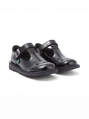 Kickers Black Junior Patent Leather School Shoes - Image 4 of 8