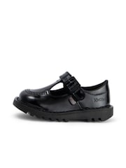 Kickers Black Patent Infant Leather T-Bar School Shoes - Image 2 of 7