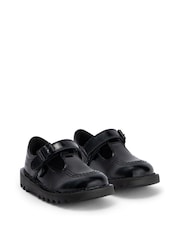 Kickers Black Patent Infant Leather T-Bar School Shoes - Image 4 of 7