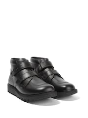 Kickers Black Youth Hi Velcro Leather Boots - Image 3 of 7