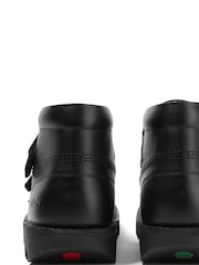 Kickers Black Youth Hi Velcro Leather Boots - Image 5 of 7