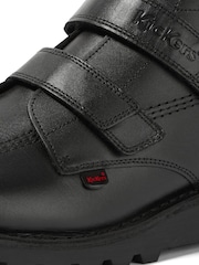 Kickers Black Youth Hi Velcro Leather Boots - Image 7 of 7