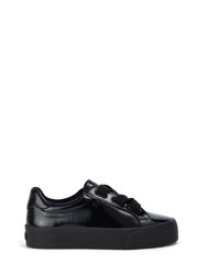 Kickers Black Youth Tovni Stack Lo Ribbow Patent Leather Trainers - Image 1 of 6