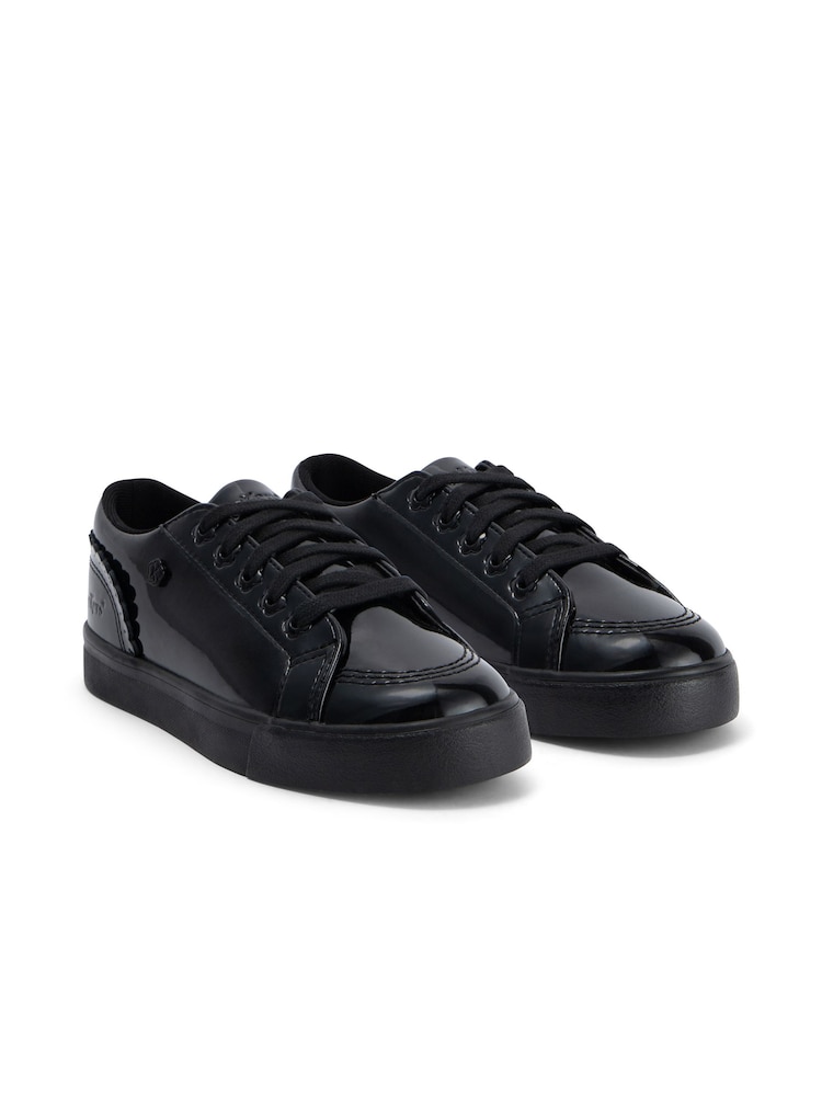 Kickers Junior Tovni Lo Bloom Patent Leather Black Shoes - Image 2 of 10