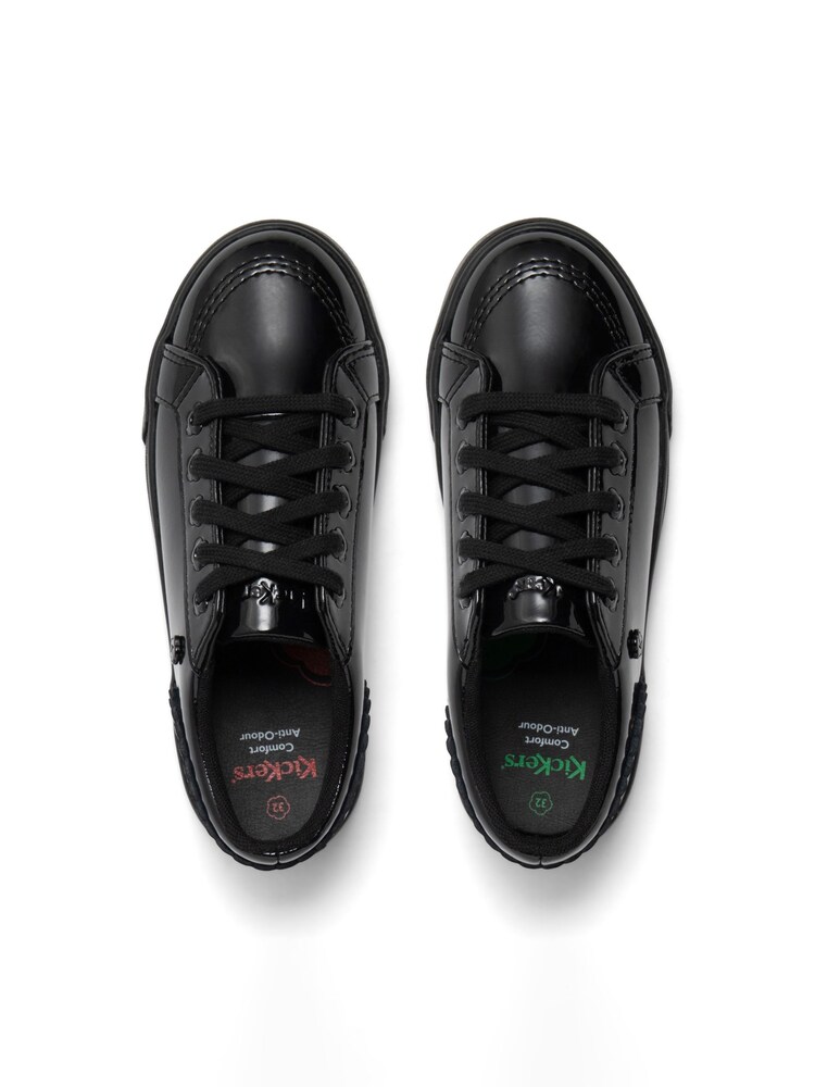 Kickers Junior Tovni Lo Bloom Patent Leather Black Shoes - Image 4 of 10