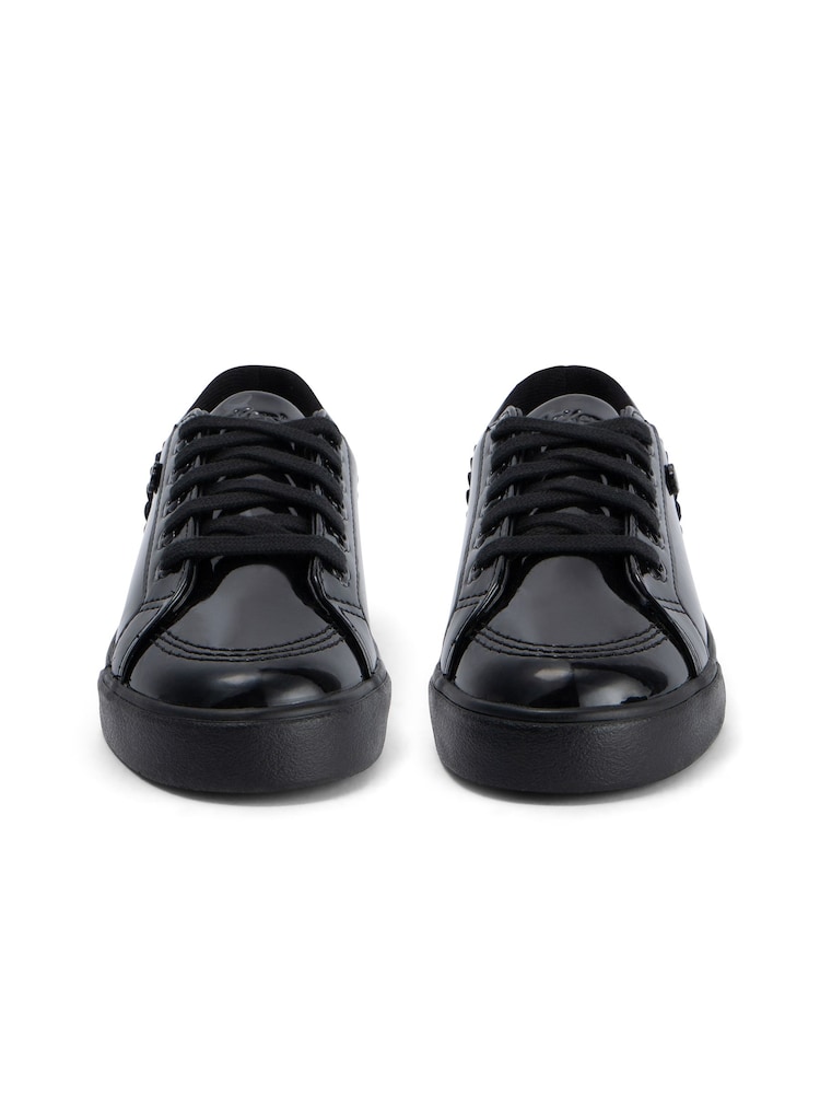 Kickers Junior Tovni Lo Bloom Patent Leather Black Shoes - Image 5 of 10