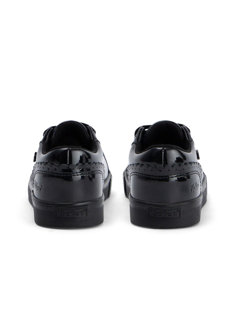 Kickers Junior Tovni Lo Bloom Patent Leather Black Shoes - Image 6 of 10