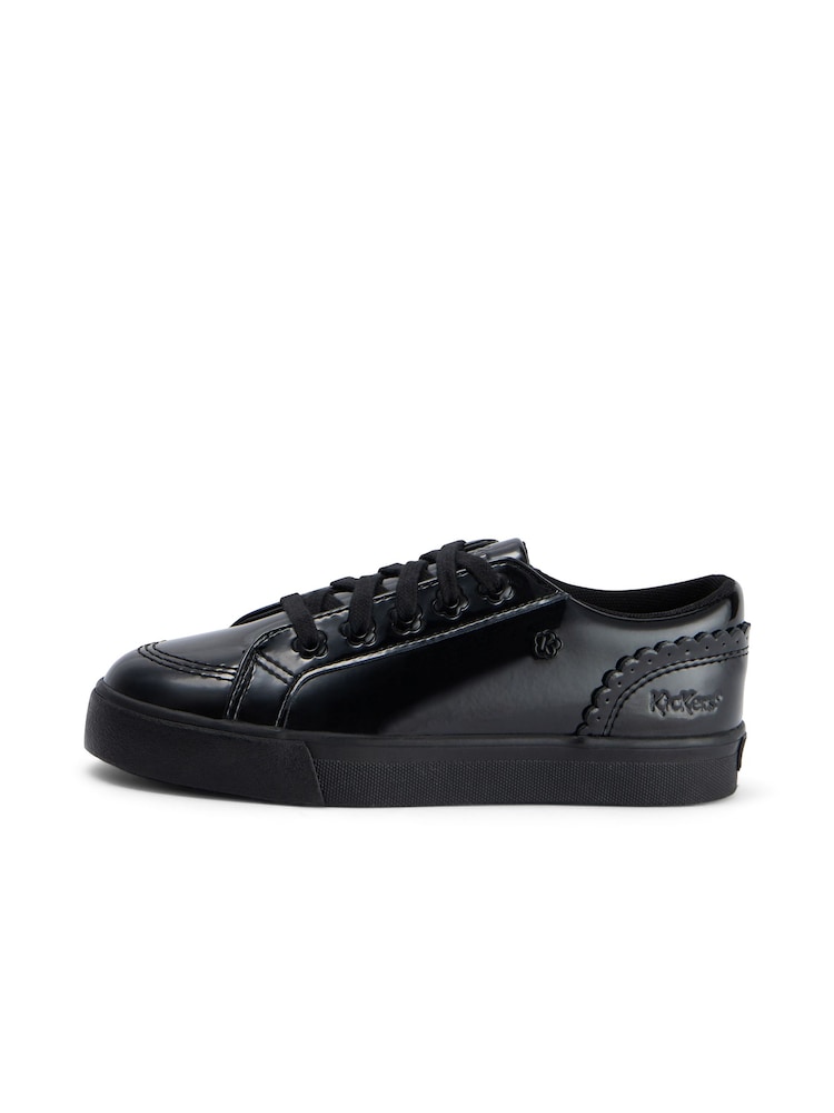 Kickers Junior Tovni Lo Bloom Patent Leather Black Shoes - Image 8 of 10