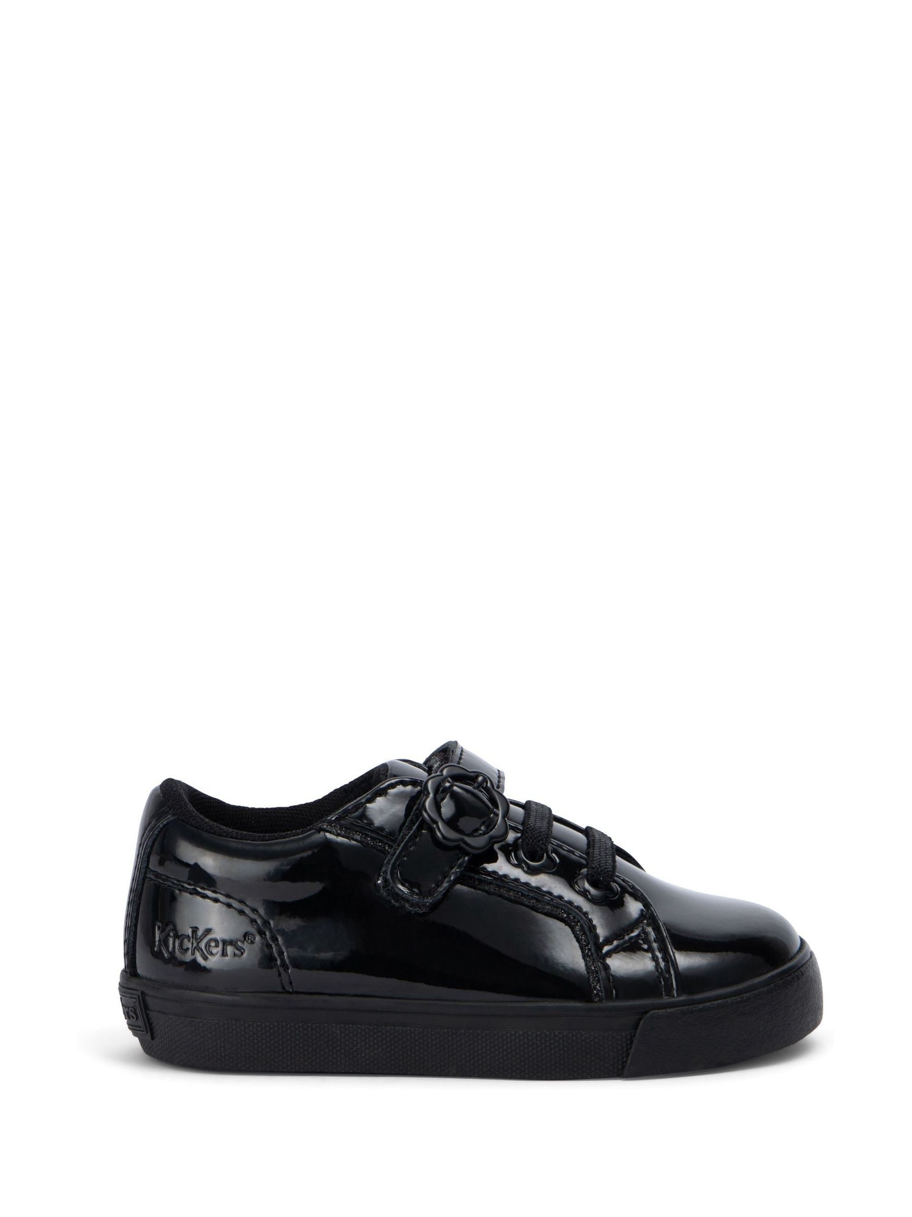 Buy Kickers Black Infant Tovni Lo Velcro Bloom Patent Leather Trainers from Next Mexico