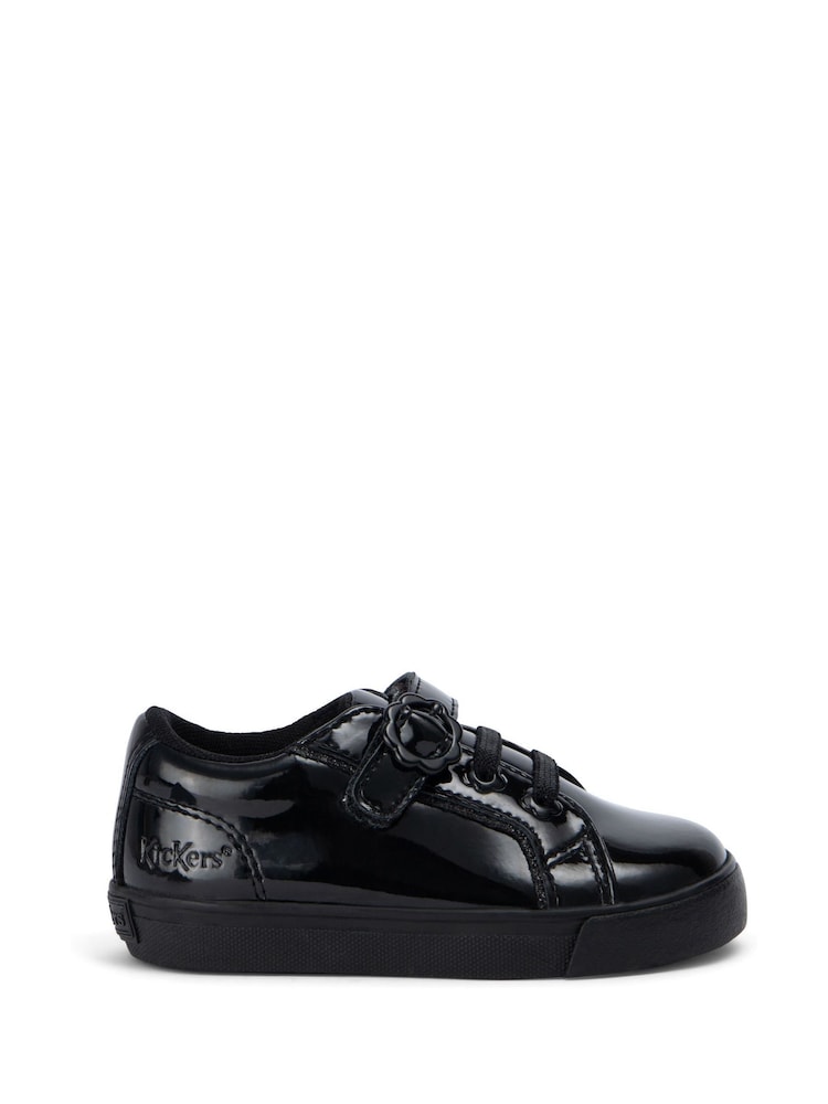 Kickers Black Infant Tovni Lo Touch Fastening Bloom Patent Leather Trainers - Image 1 of 5