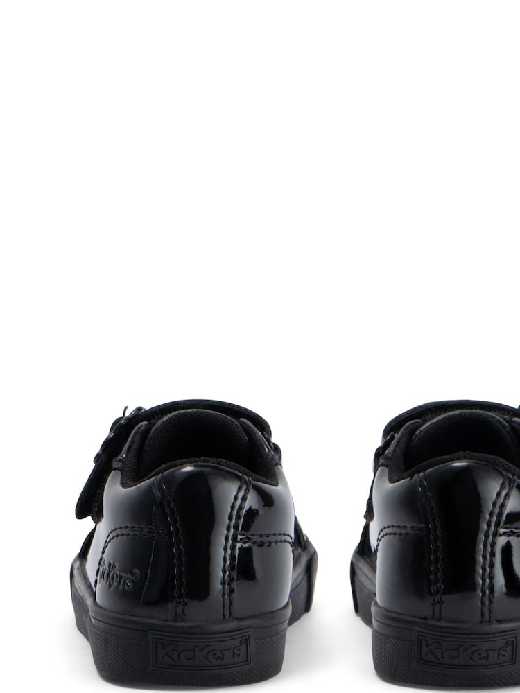 Kickers Black Infant Tovni Lo Touch Fastening Bloom Patent Leather Trainers - Image 5 of 5