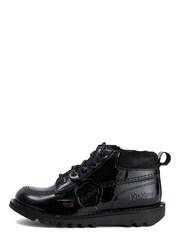 Kickers Junior Kick Hi Bloom Patent Leather Black Boots - Image 1 of 5