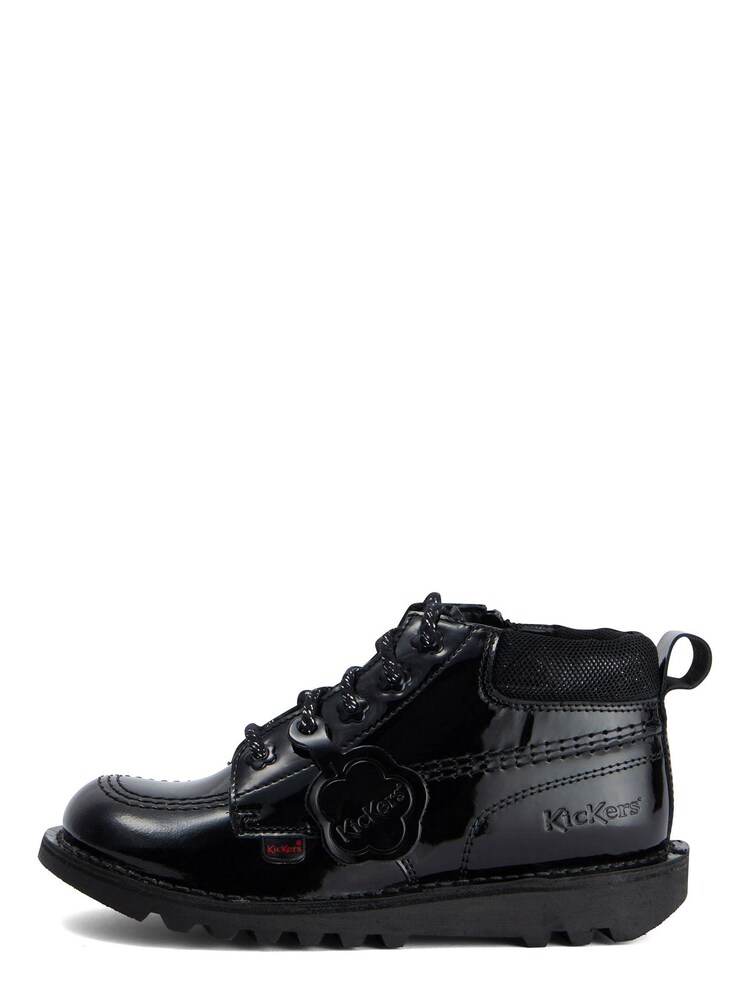 Kickers Junior Kick Hi Bloom Patent Leather Black Boots - Image 1 of 5