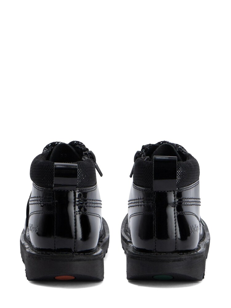 Kickers Junior Kick Hi Bloom Patent Leather Black Boots - Image 2 of 5