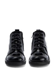 Kickers Junior Kick Hi Bloom Patent Leather Black Boots - Image 3 of 5