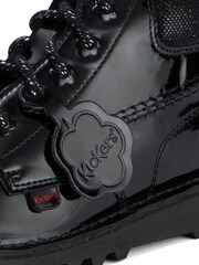 Kickers Junior Kick Hi Bloom Patent Leather Black Boots - Image 5 of 5