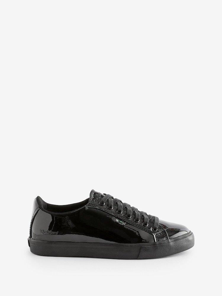 Kickers Black Womens Vegan Tovni Patent Lacer Trainers - Image 1 of 8