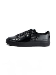 Kickers Black Womens Vegan Tovni Patent Lacer Trainers - Image 2 of 8