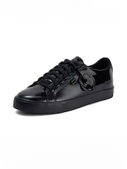 Kickers Black Womens Vegan Tovni Patent Lacer Trainers - Image 3 of 8