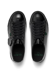 Kickers Black Womens Vegan Tovni Patent Lacer Trainers - Image 7 of 8