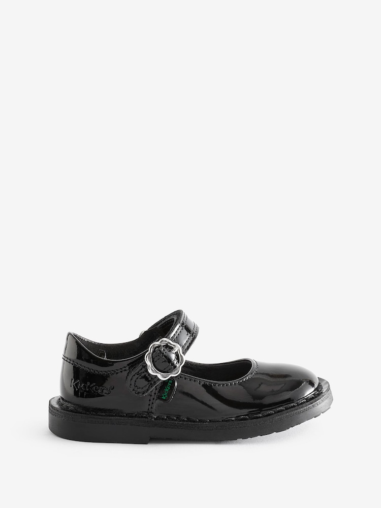 Kickers Black Infant Adlar MJ Bloom Patent Leather School Shoes - Image 1 of 6