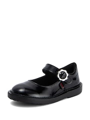 Kickers Black Infant Adlar MJ Bloom Patent Leather School Shoes - Image 2 of 6