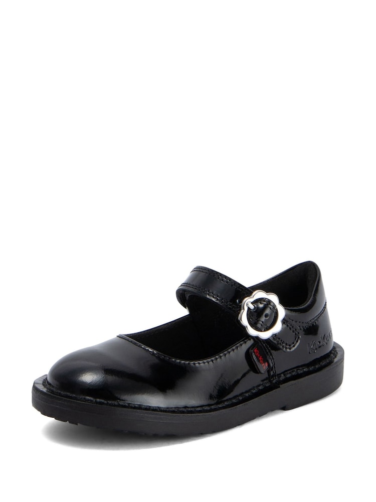 Kickers Black Infant Adlar MJ Bloom Patent Leather School Shoes - Image 2 of 6