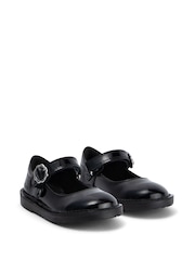 Kickers Black Infant Adlar MJ Bloom Patent Leather School Shoes - Image 3 of 6