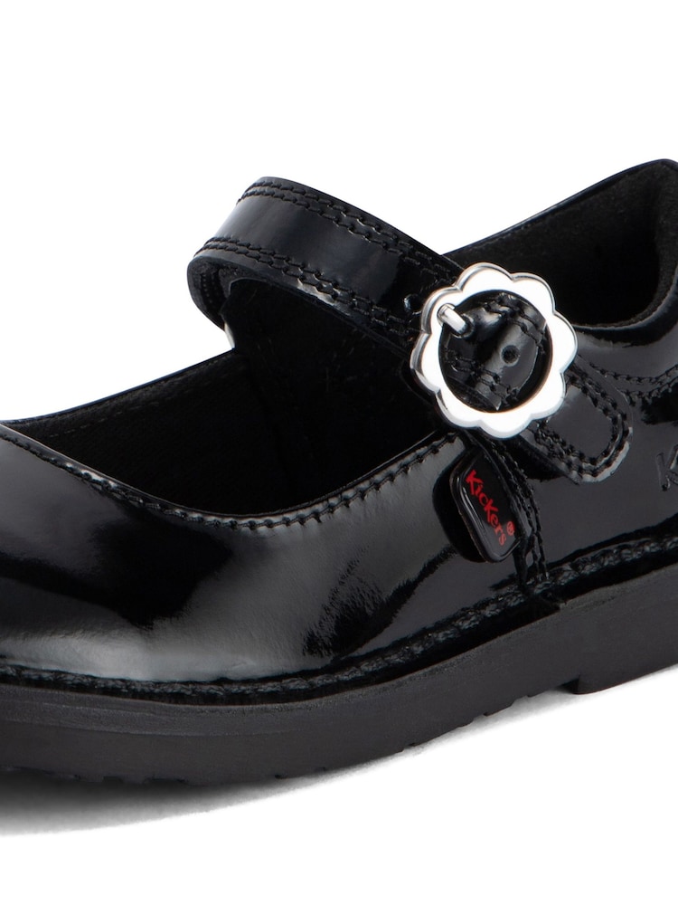 Kickers Black Infant Adlar MJ Bloom Patent Leather School Shoes - Image 6 of 6