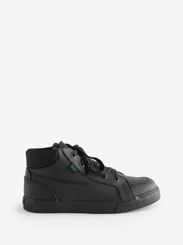 Kickers Black Youth Tovni Hi Double Tongue Leather Trainers - Image 1 of 7