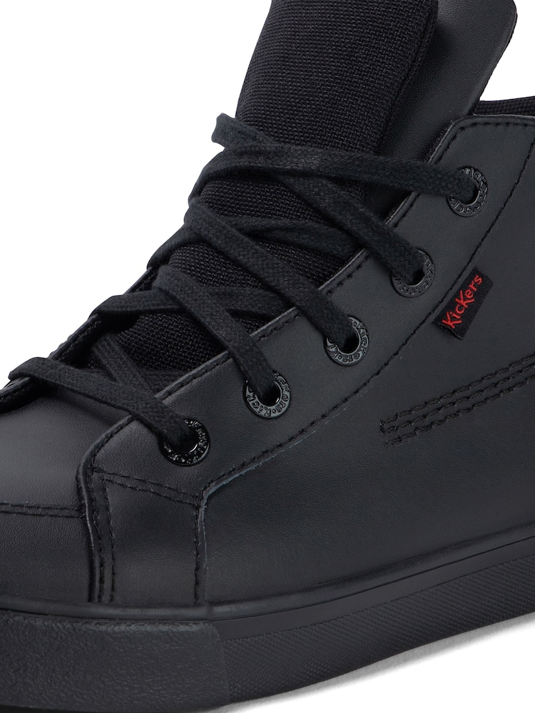 Kickers Black Youth Tovni Hi Double Tongue Leather Trainers - Image 7 of 7